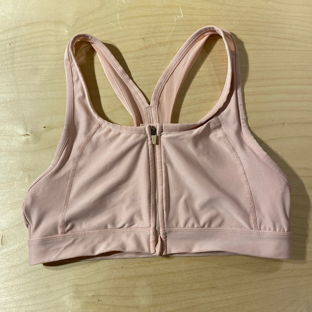 Jockey Pink Front Zip Sports Bra XL (OI)